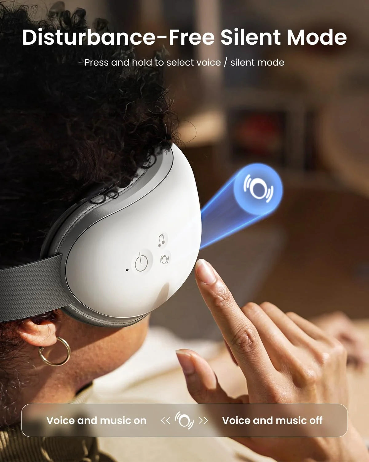 Eye Massager with Heat & Vibration, FSA HSA Eligible, 5 Massage Modes, Bluetooth Music, Adjustable Headband, USB Rechargeable, Fathers Day Gift for Men Dad- White